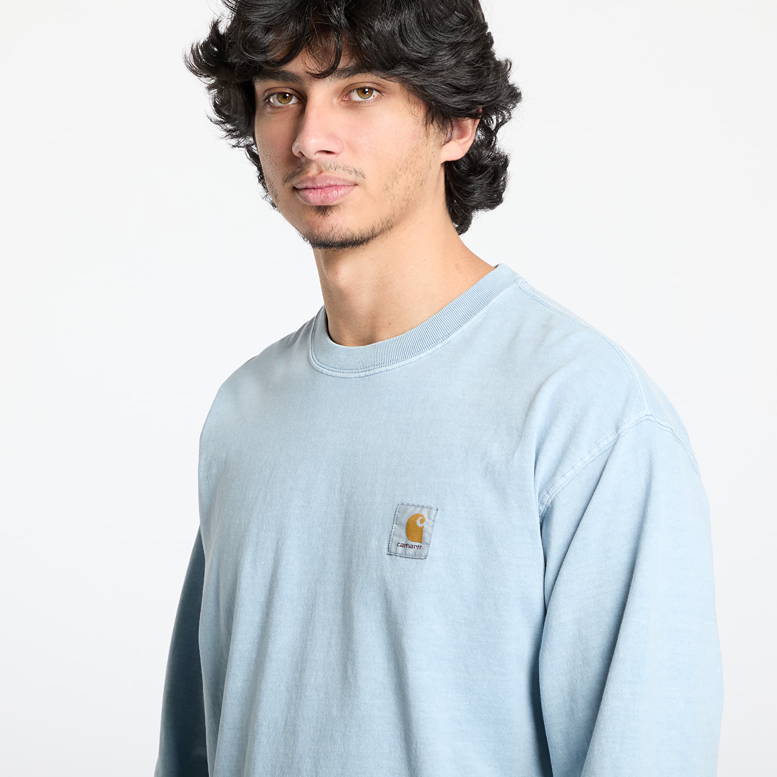Männer T-Shirts Carhartt WIP L/S Vista T-Shirt UNISEX Dusty Ice Garment Dyed