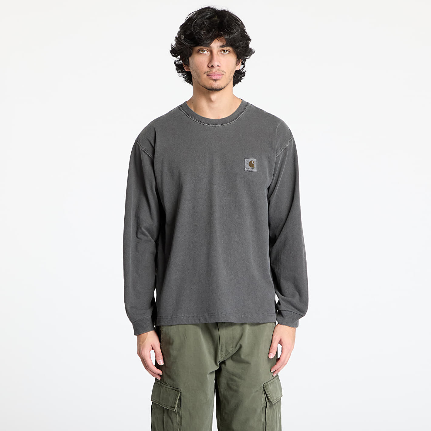 T-shirt Carhartt WIP L/S Vista T-Shirt UNISEX Graphite Garment Dyed L