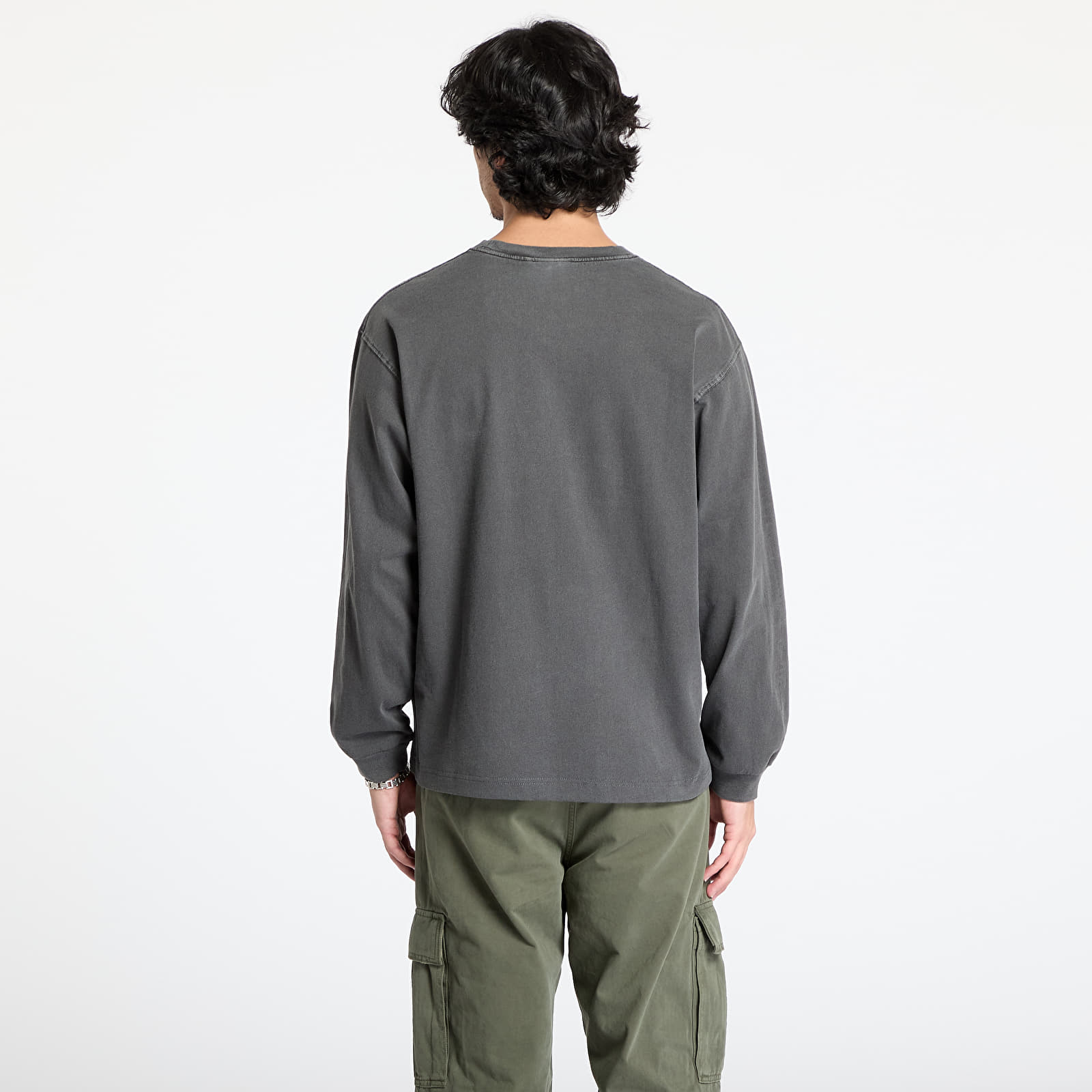 Männer T-Shirts Carhartt WIP L/S Vista T-Shirt UNISEX Graphite Garment Dyed