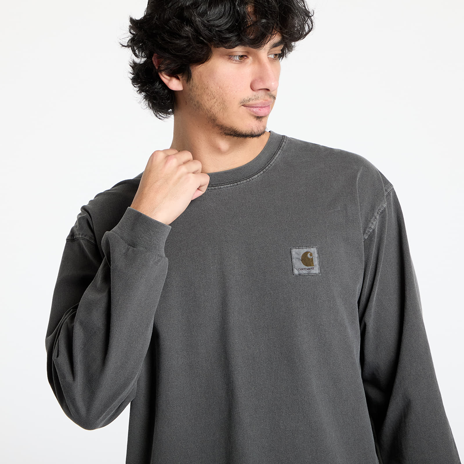 Мъжки тениски Carhartt WIP L/S Vista T-Shirt UNISEX Graphite Garment Dyed