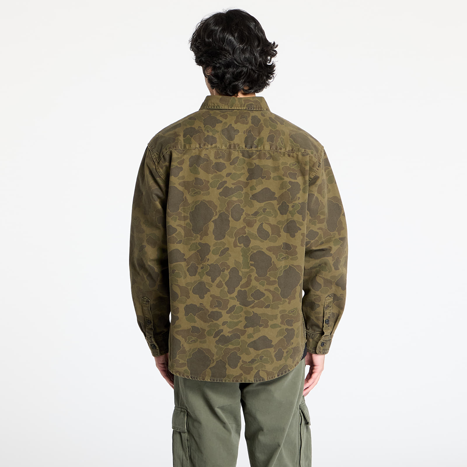 Hemden Carhartt WIP Long Sleeve Duck Shirt UNISEX Camo Duck/ Green/ Office Green Garment Dyed