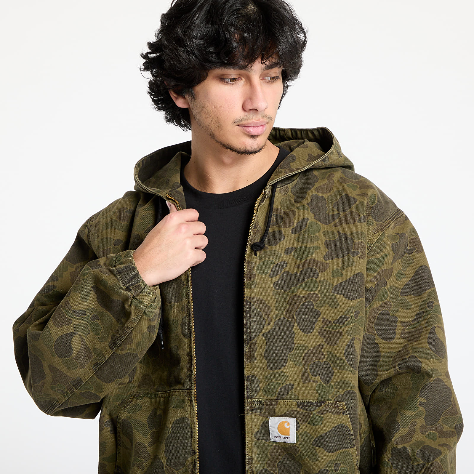 Jakker Carhartt WIP Duck Active Jacket UNISEX Camo Duck/ Green/ Office Green Garment Dyed