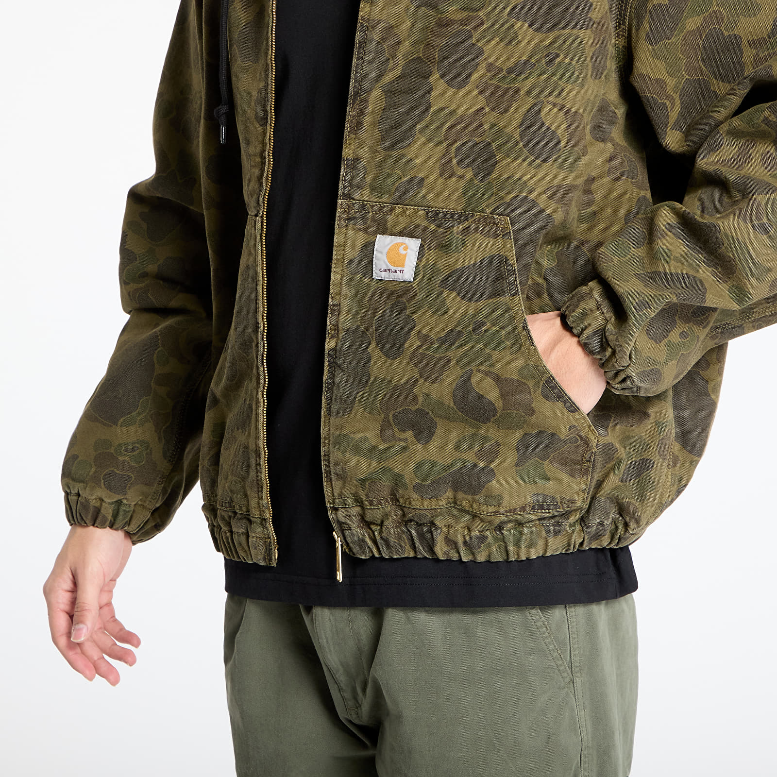 Jakker Carhartt WIP Duck Active Jacket UNISEX Camo Duck/ Green/ Office Green Garment Dyed
