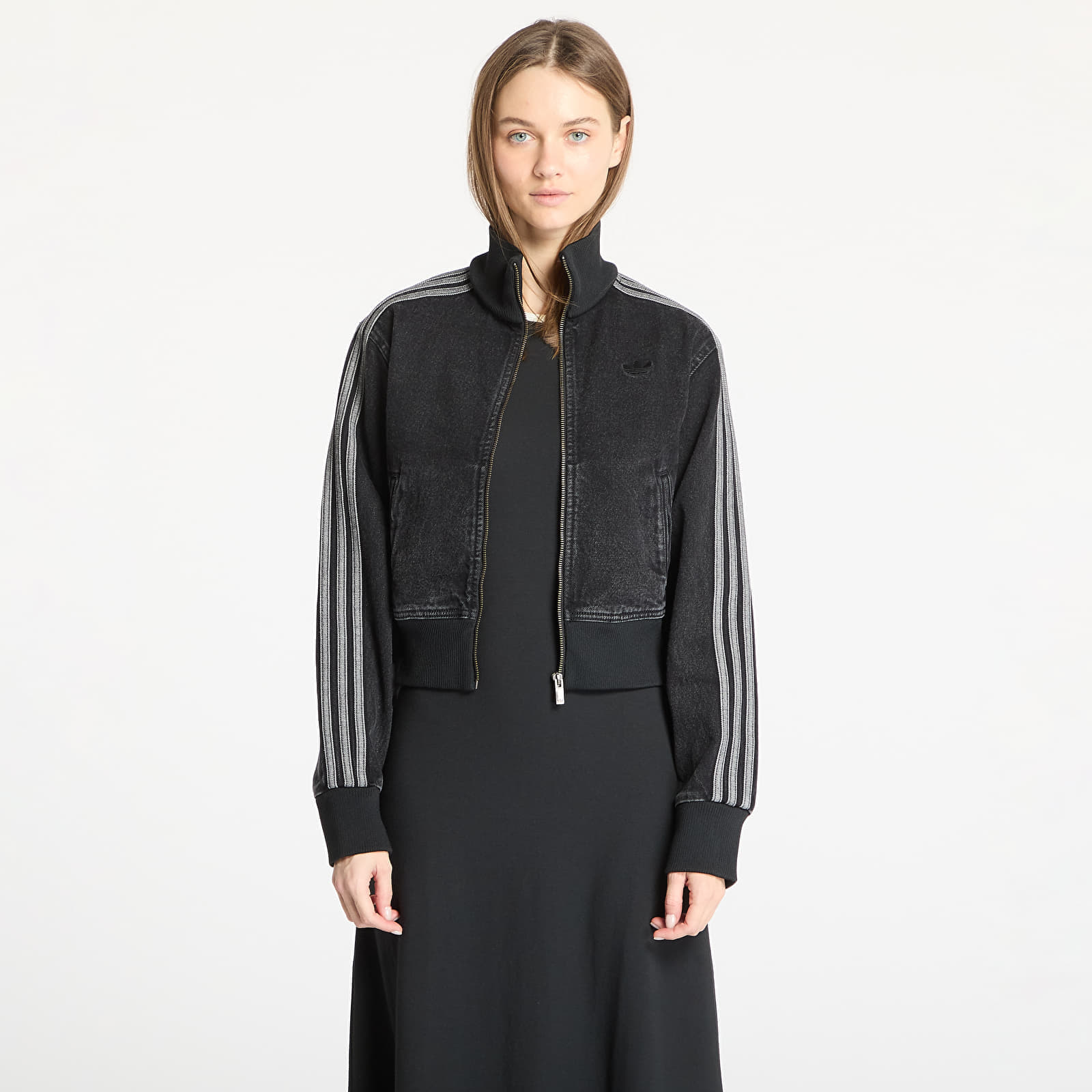 Jacheta adidas Adicolor Denim Track Top Black/ True Black Denim M