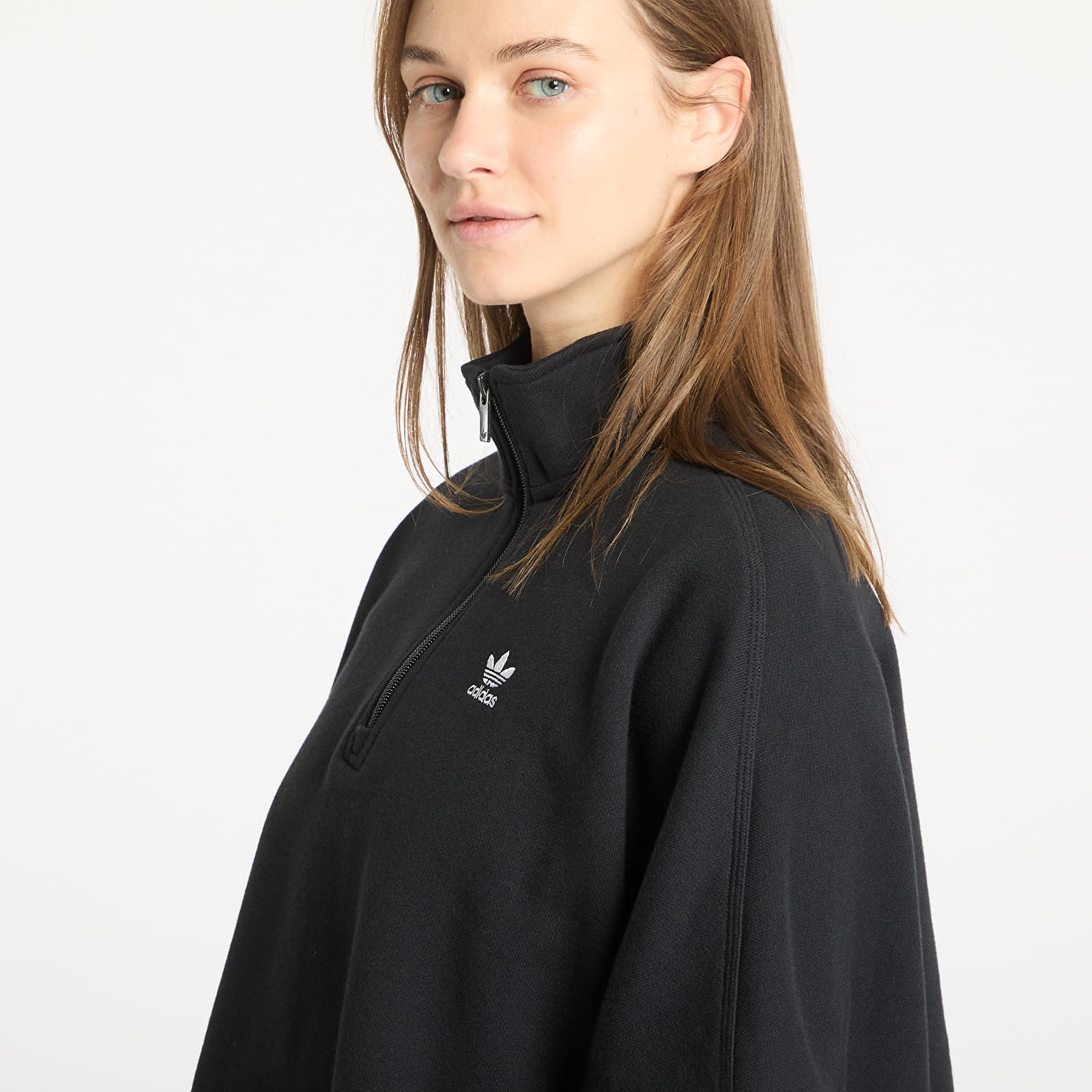 Women's hoodies adidas Essentials French Terry Half Zip Sweatshirt Black