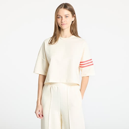 Tričko adidas Neuclassics Short Sleeve T-Shirt Cream White/ Real Coral