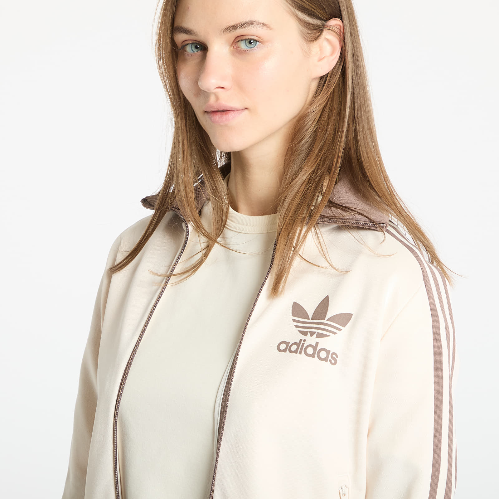 Sweatjacken und Sweatshirts adidas Adicolor Classic Track Top Wonder White/ Trace Brown