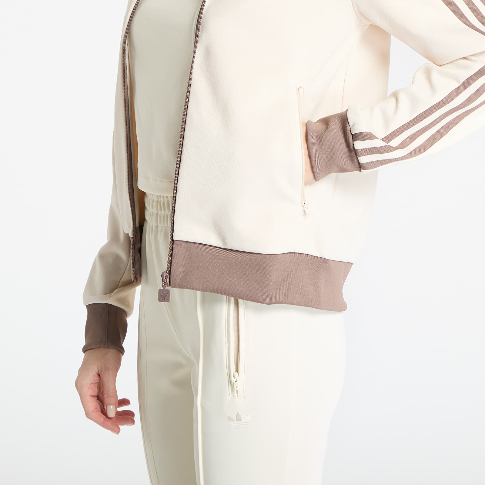 Sweatjacken und Sweatshirts adidas Adicolor Classic Track Top Wonder White/ Trace Brown