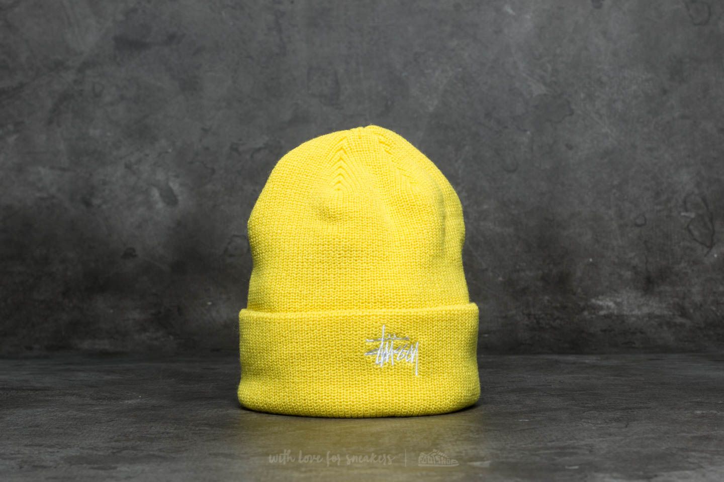 Yellow stussy top beanie