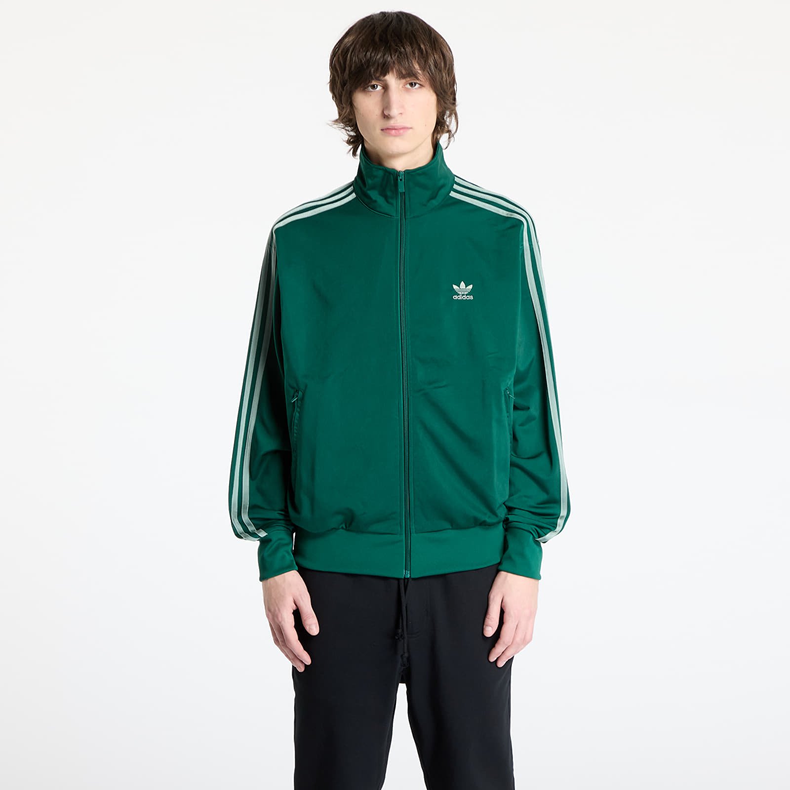 Mikiny adidas Firebird Adicolor Tracktop Collegiate Green
