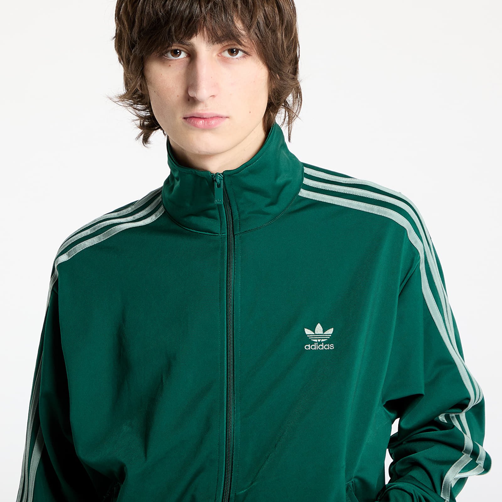 Mikiny adidas Firebird Adicolor Tracktop Collegiate Green