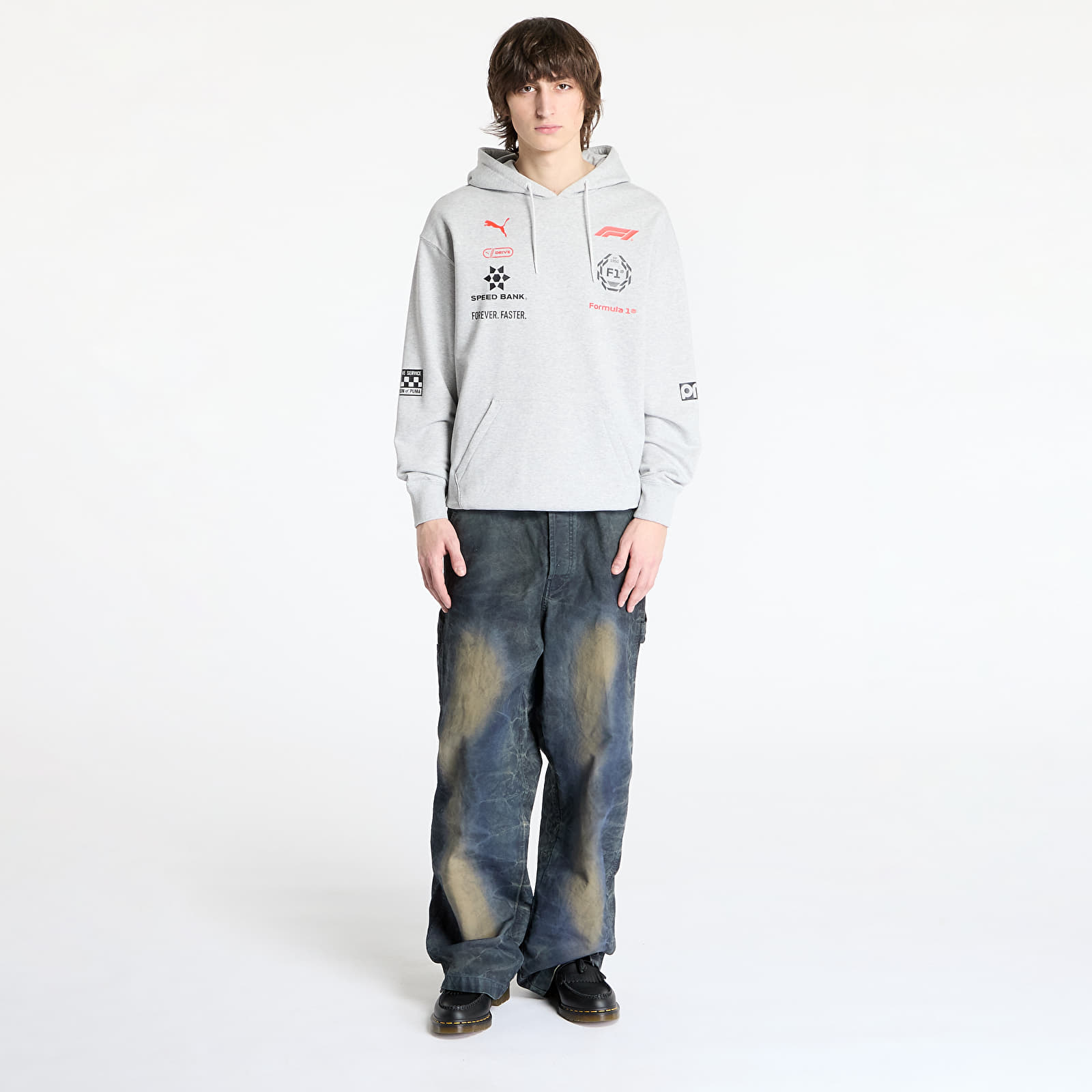 Kapucnis pulóverek és pulcsik Puma F1 Racing Hoodie Light Gray Heather