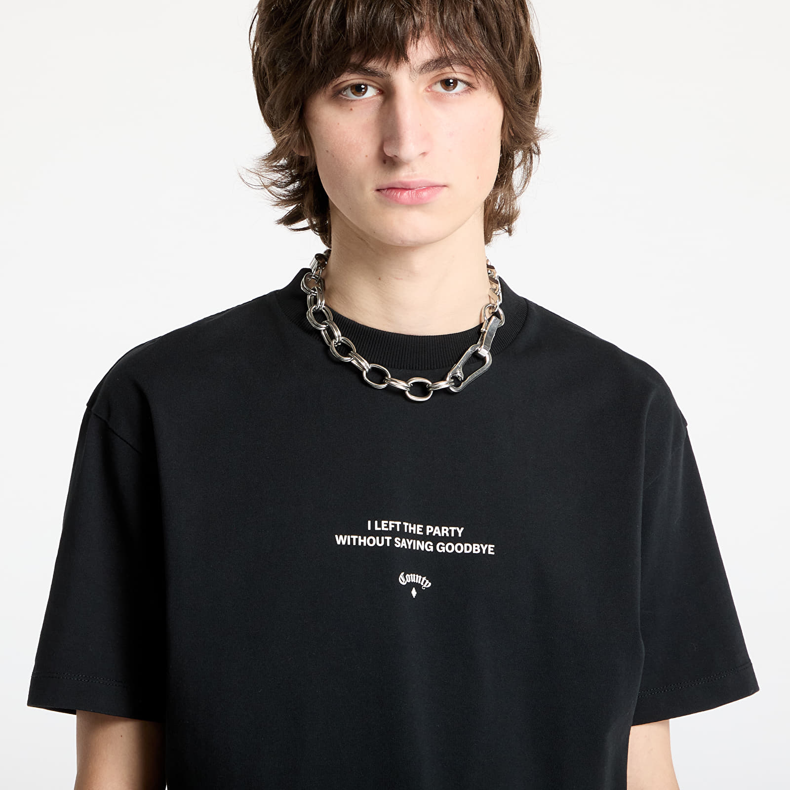 Pánská trička Marcelo Burlon Goodbye Quote Basic T-Shirt Black/ White