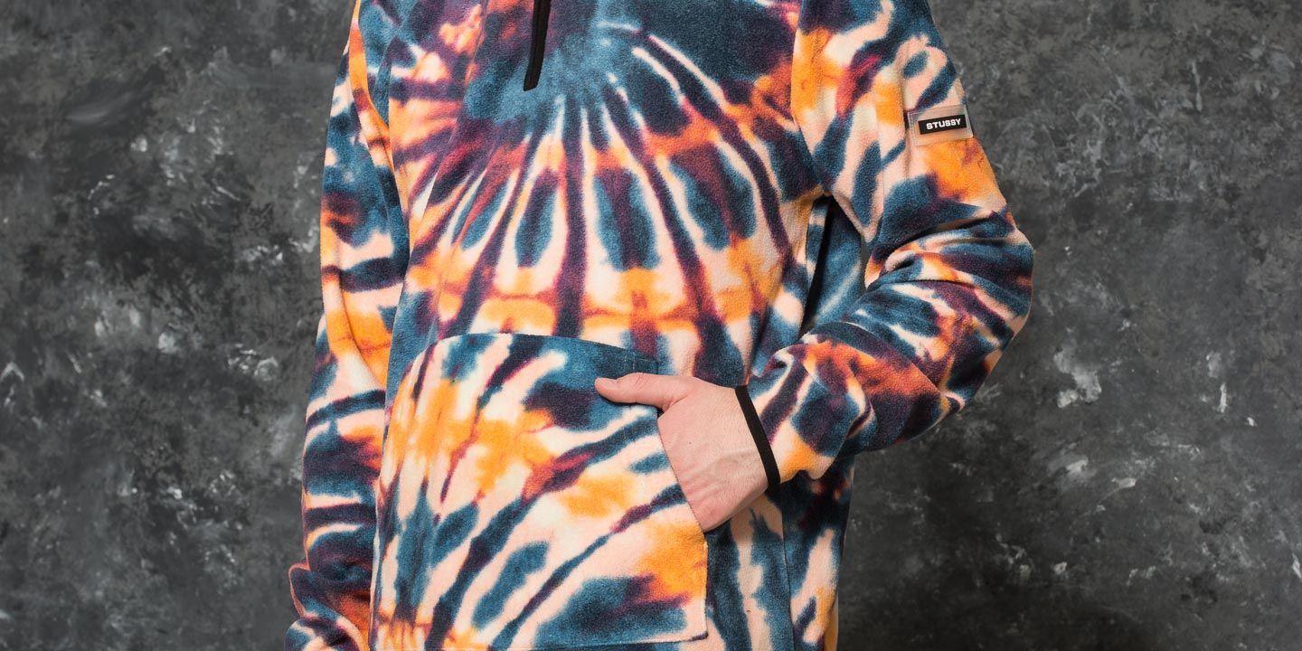 Sweaters Stussy Tie Dye Polar Fleece Mock Multicolor Footshop