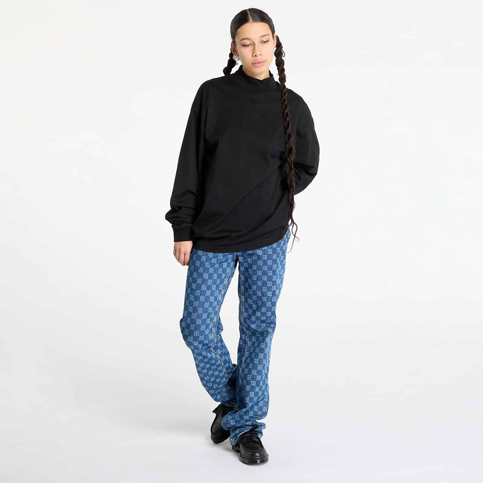 T-shirty męskie Carhartt WIP L/S Script Mockneck T-Shirt UNISEX Black