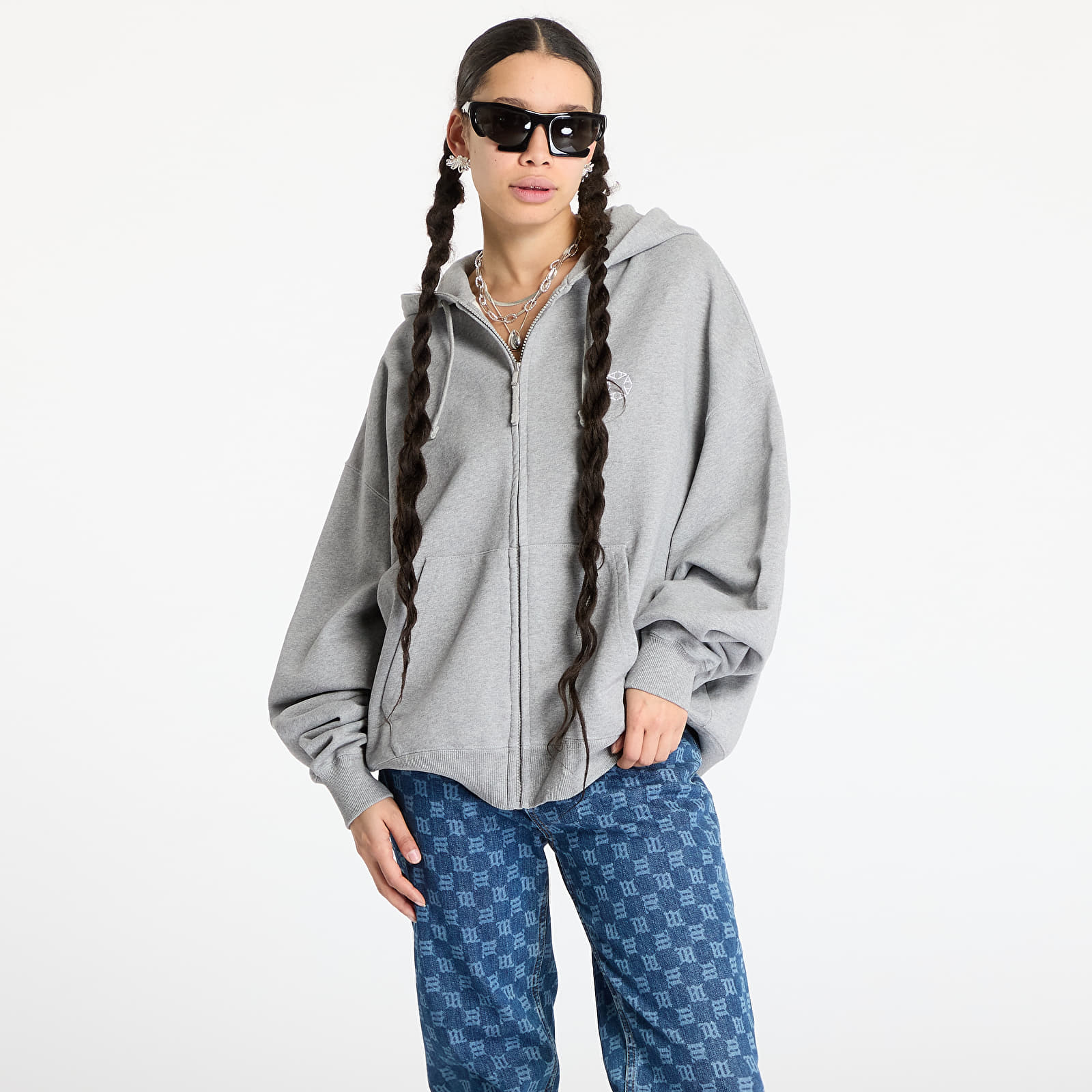 Sweatjacken und Sweatshirts Alyx Studio Essentials Boxy Zip-Up Hoodie UNISEX Light Heather Grey