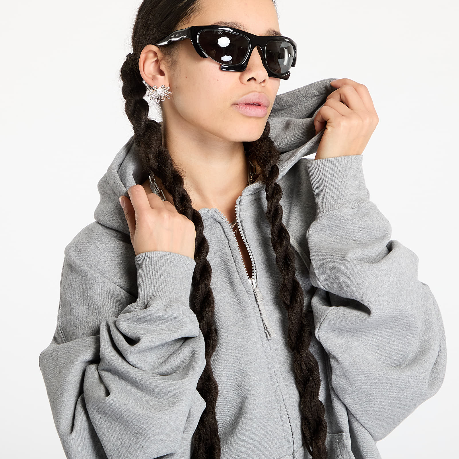 Sweatjacken und Sweatshirts Alyx Studio Essentials Boxy Zip-Up Hoodie UNISEX Light Heather Grey