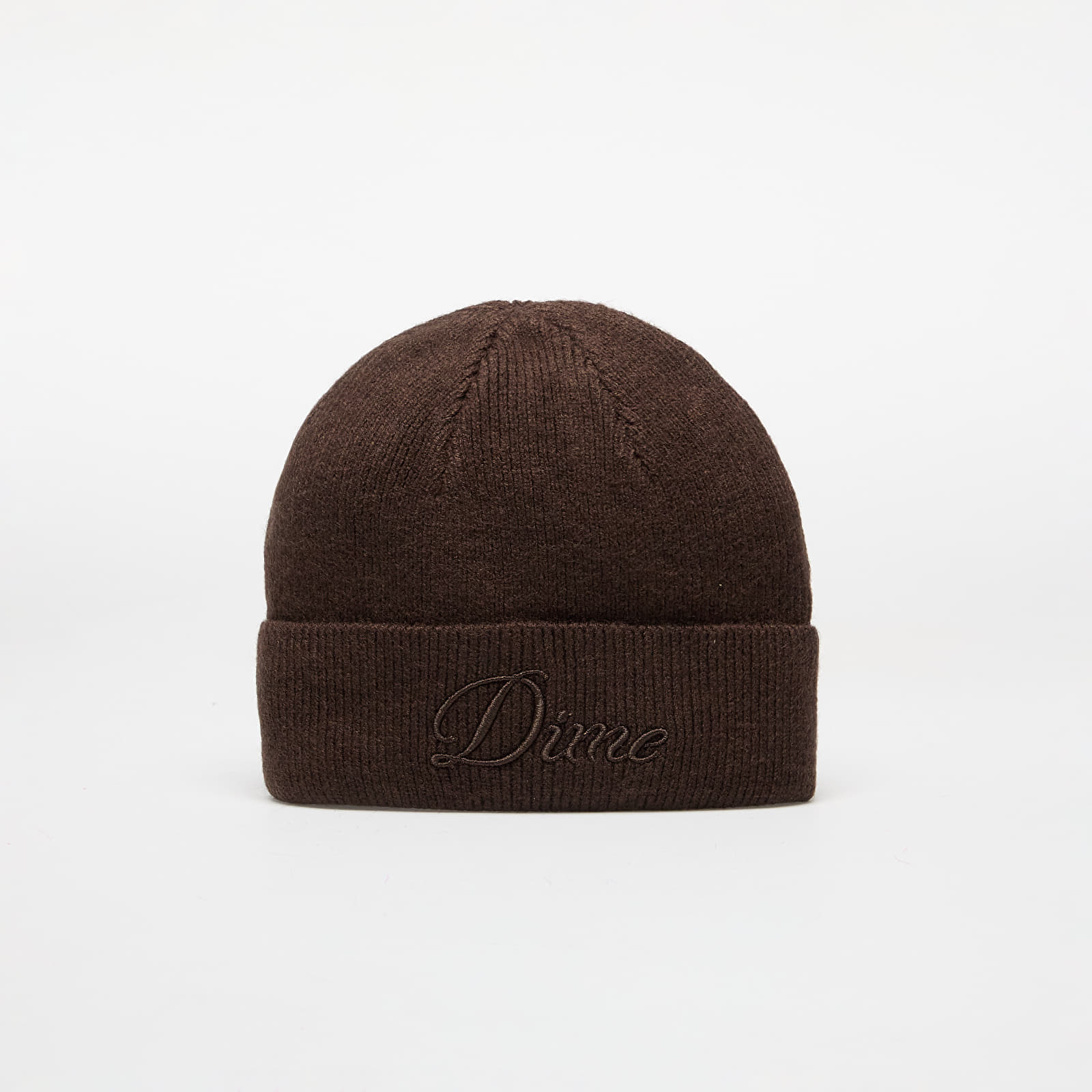 DIME Cursive Wool Fold Beanie Dark Brown Universal