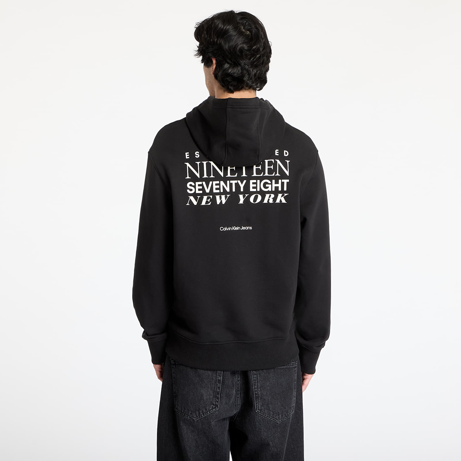 Mikiny Calvin Klein Jeans Typeface Graphic Hoodie Black
