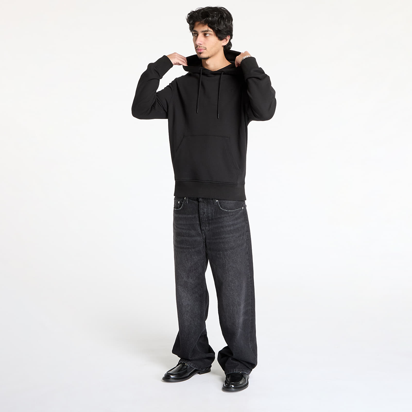 Mikiny Calvin Klein Jeans Typeface Graphic Hoodie Black