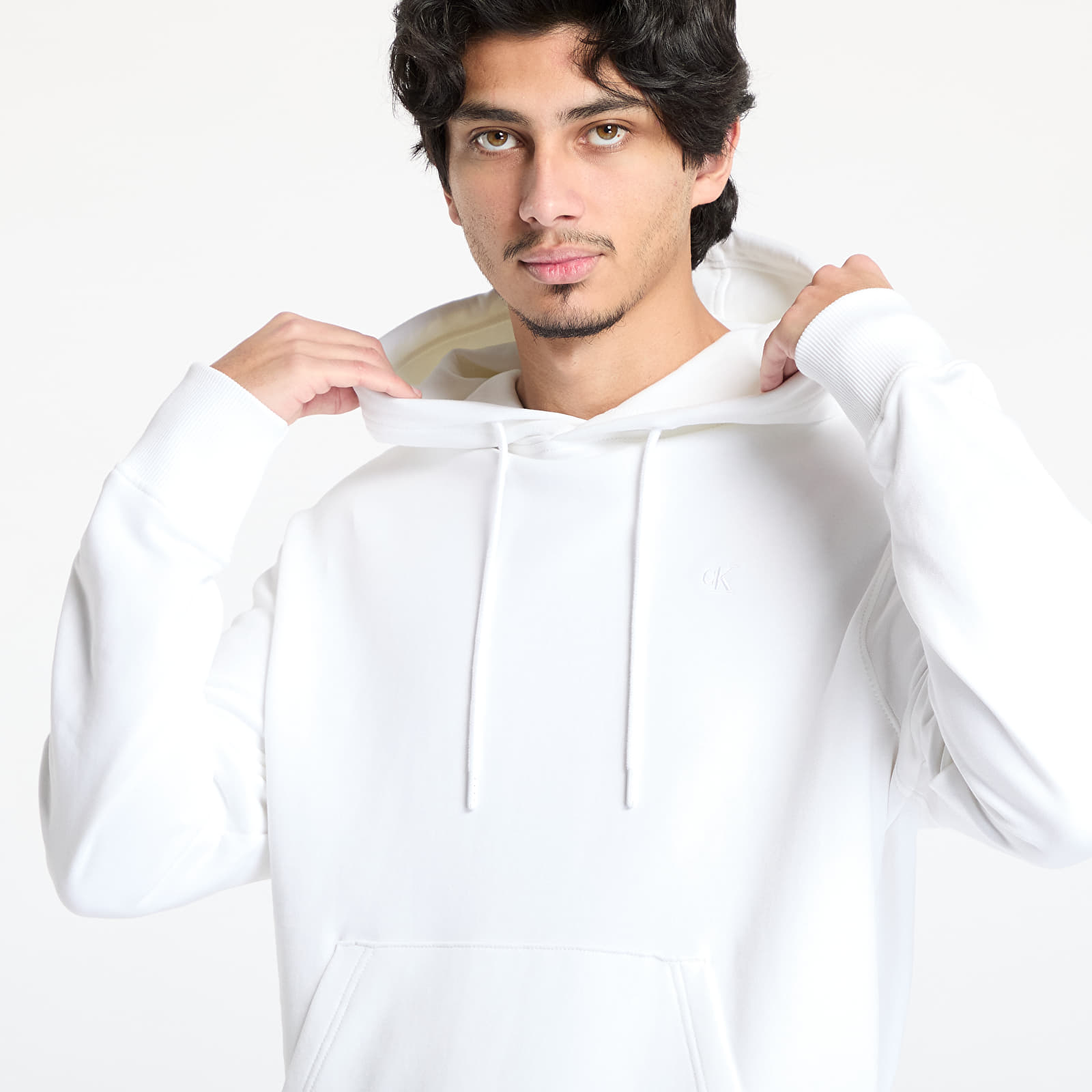 Mikiny Calvin Klein Jeans Typeface Graphic Hoodie White