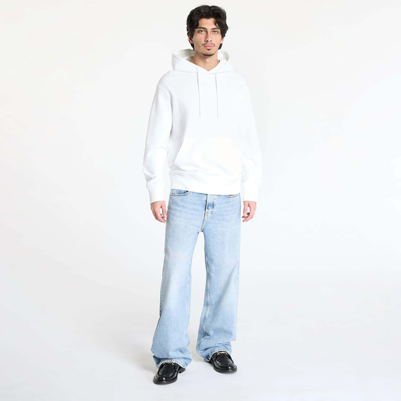 Mikiny Calvin Klein Jeans Typeface Graphic Hoodie White