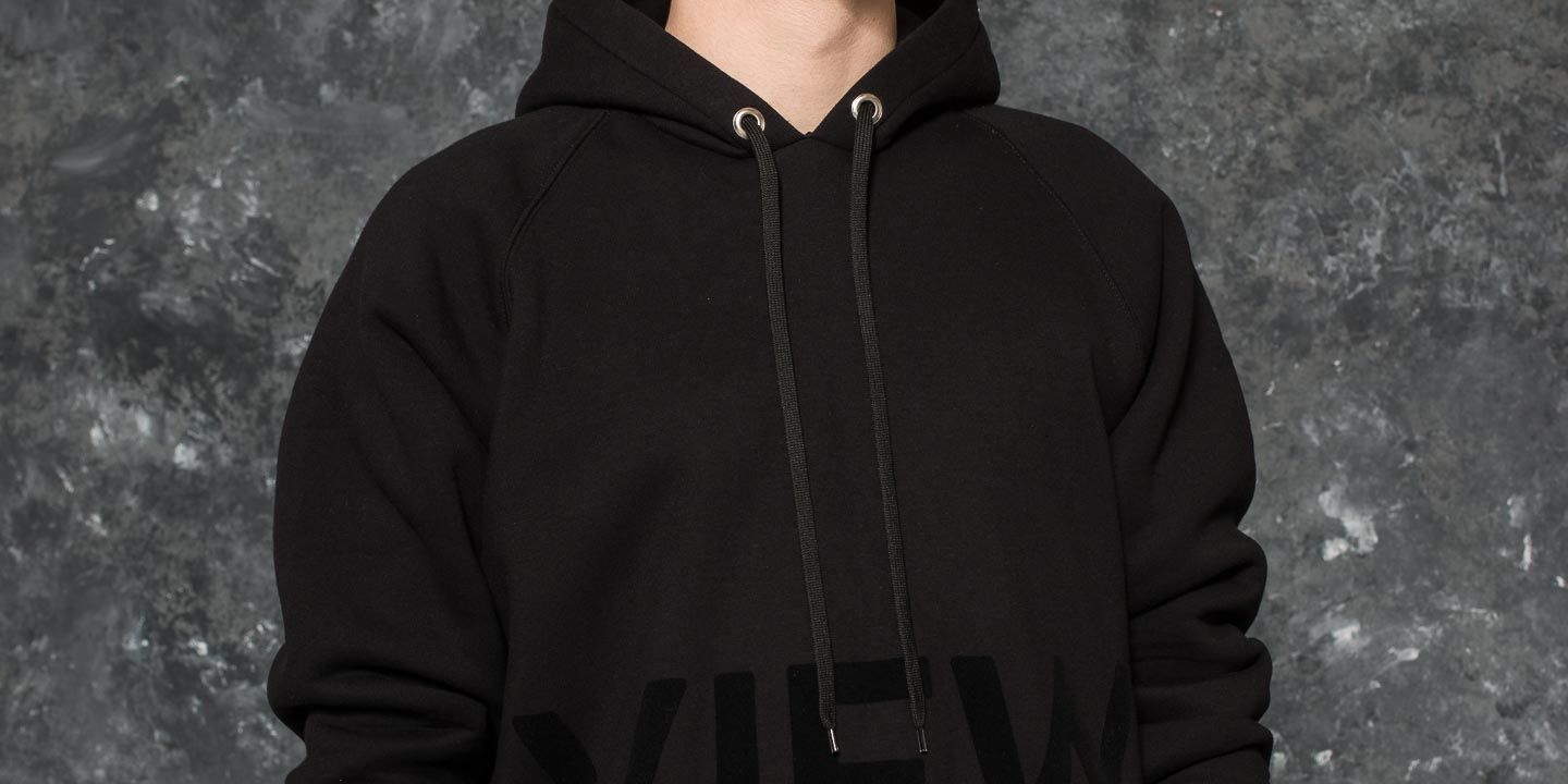 Mikiny Footshop Point of View Hoodie Black/ Black