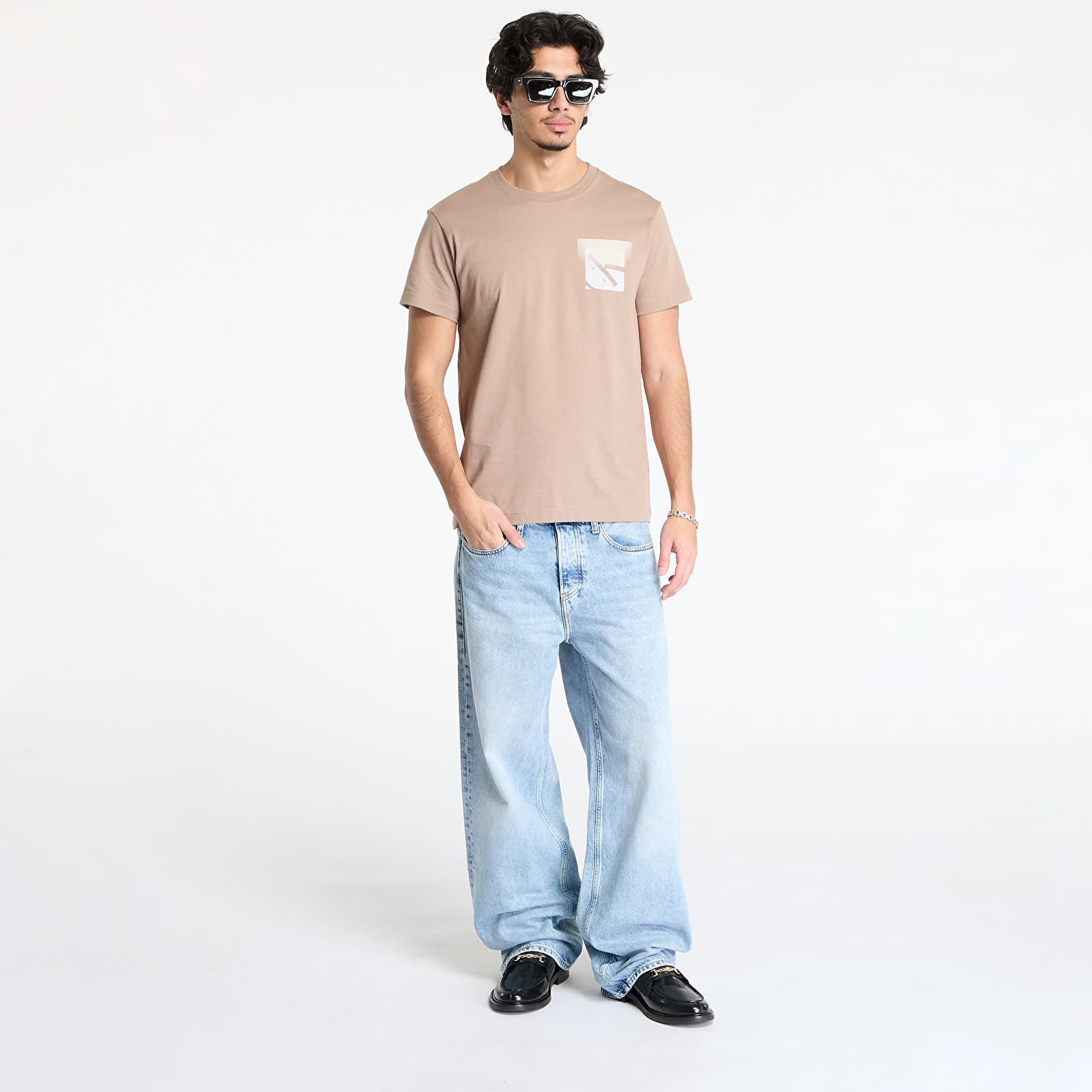 T-Shirts Calvin Klein Jeans Soft Box Monogram Tee Taupe Gray