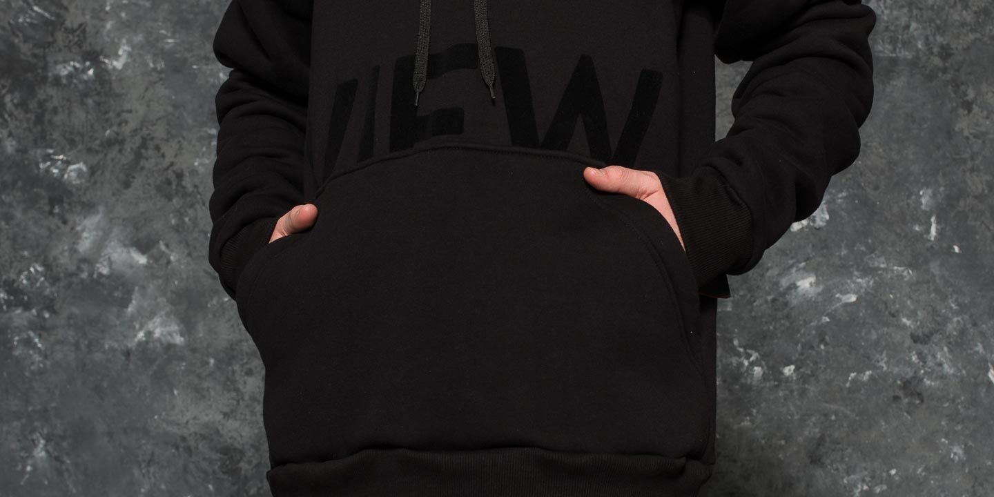 Mikiny Footshop Point of View Hoodie Black/ Black