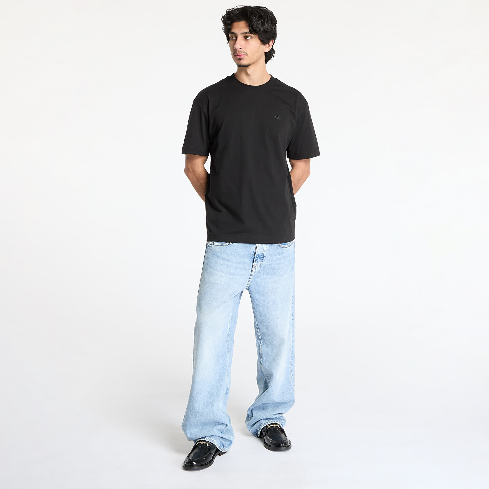 T-paidat Calvin Klein Jeans Soft Layered Monogram Tee Black
