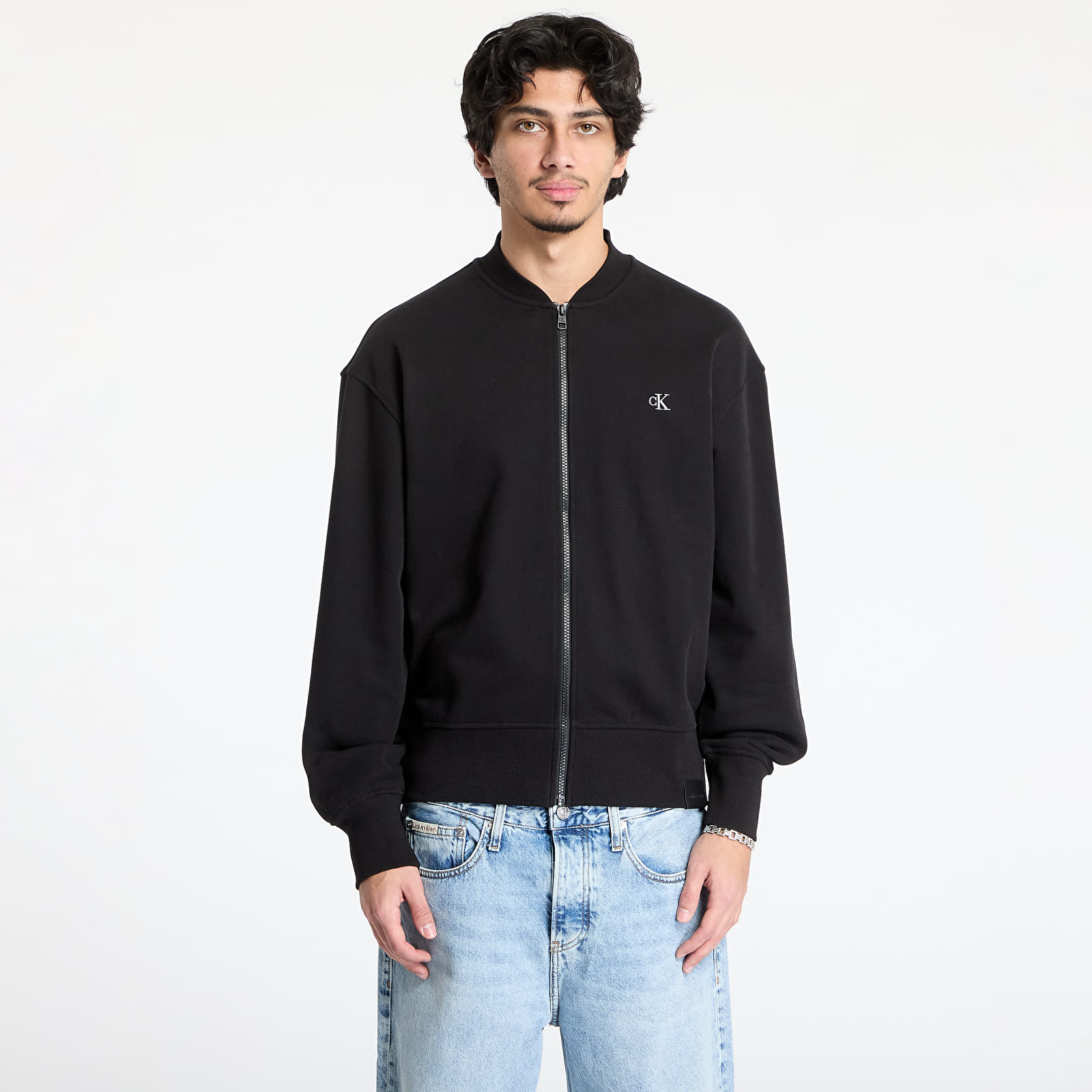 Mikiny Calvin Klein Jeans Heavyweight Ck Embro Sweatshirt Black