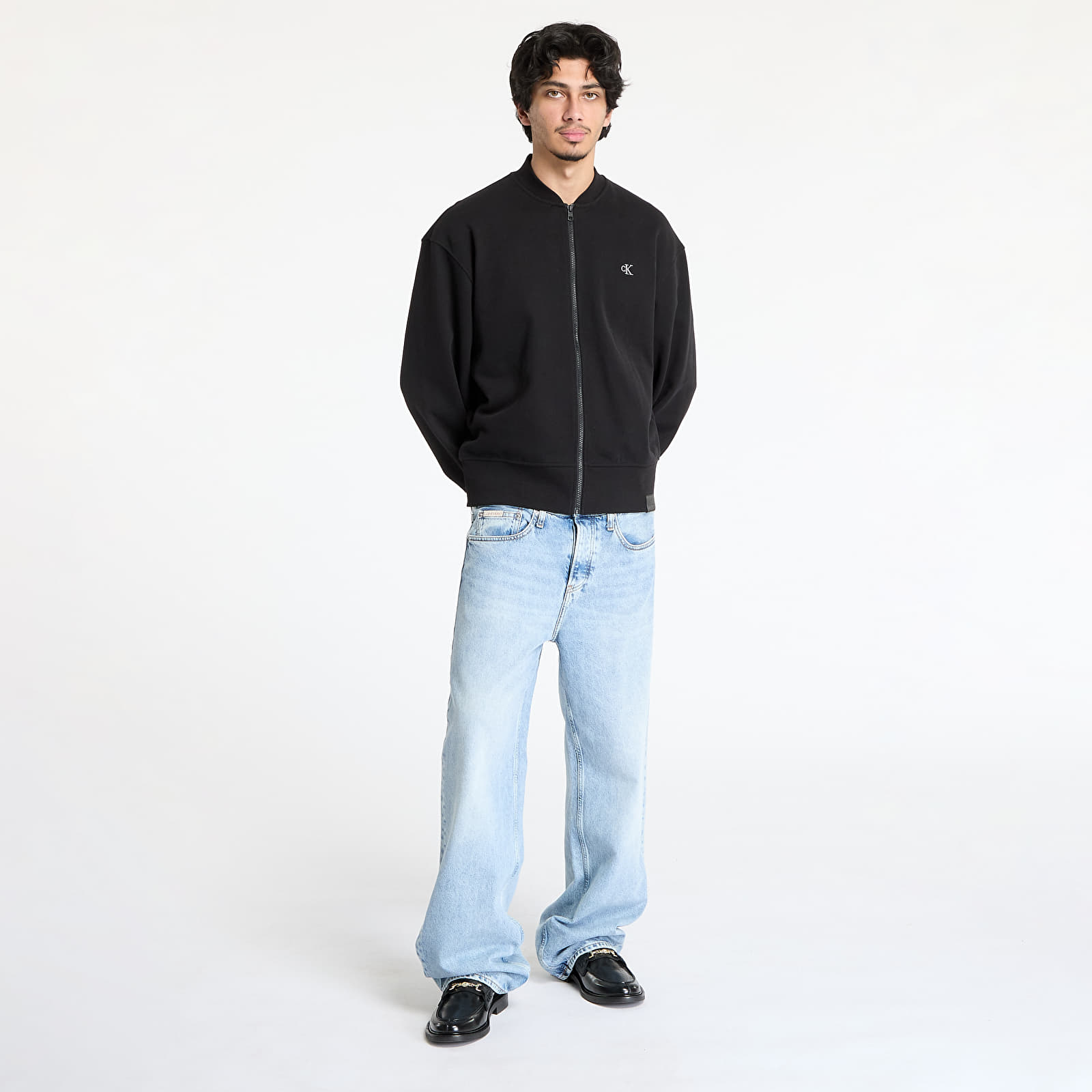 Mikiny Calvin Klein Jeans Heavyweight Ck Embro Sweatshirt Black