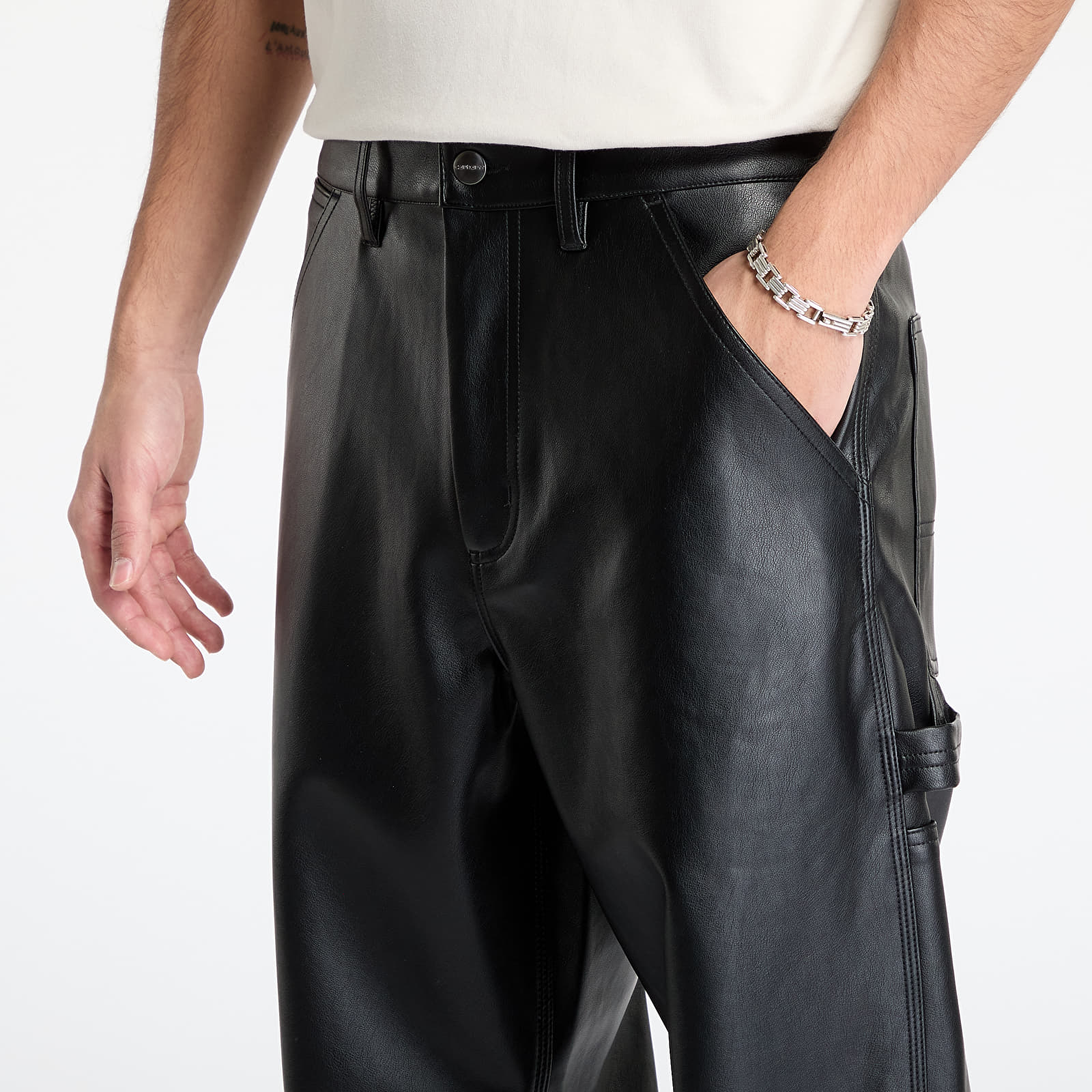 Férfi nadrágok Carhartt WIP Single Knee Pant Black