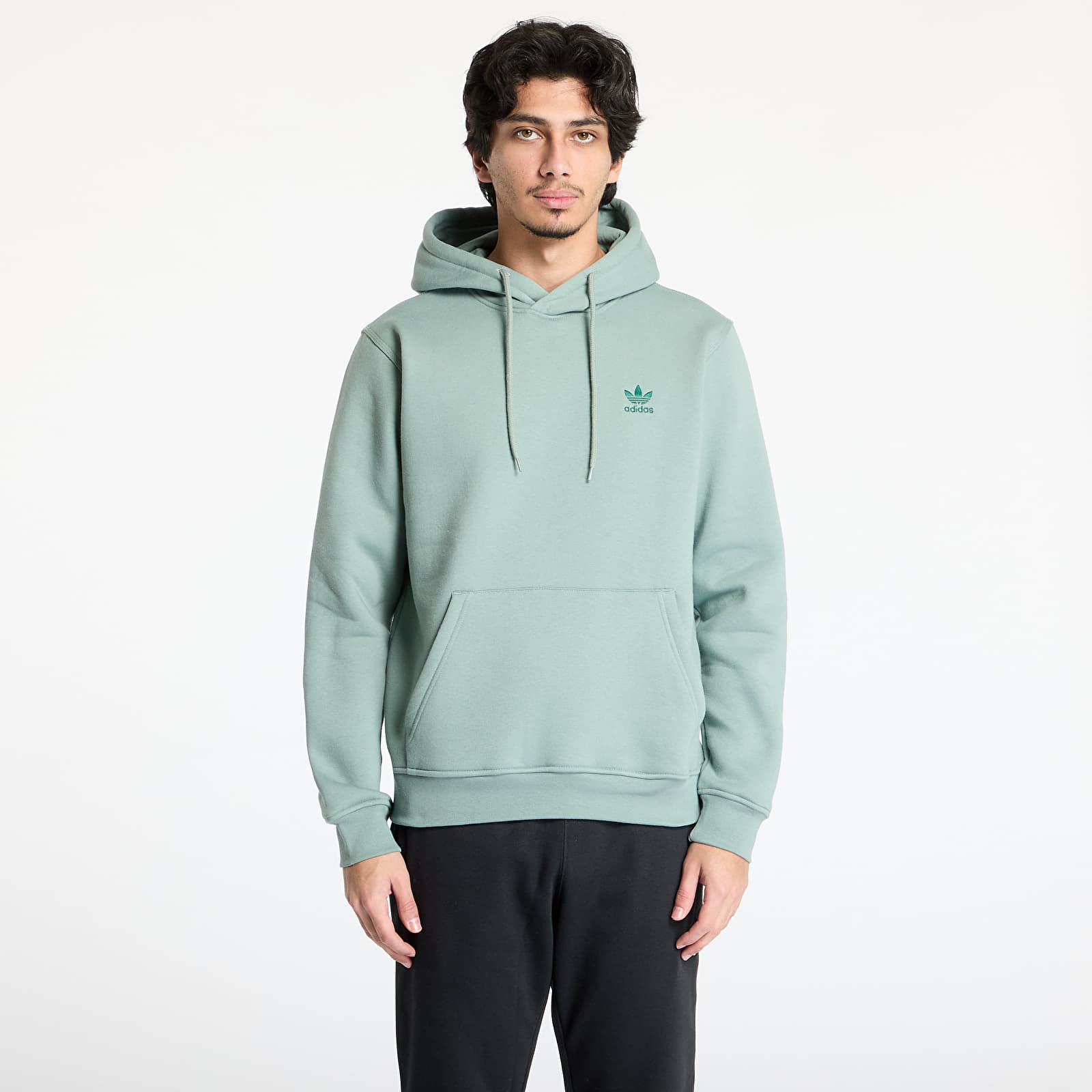 Bluzy adidas Trefoil Essentials Hoodie Silver Green