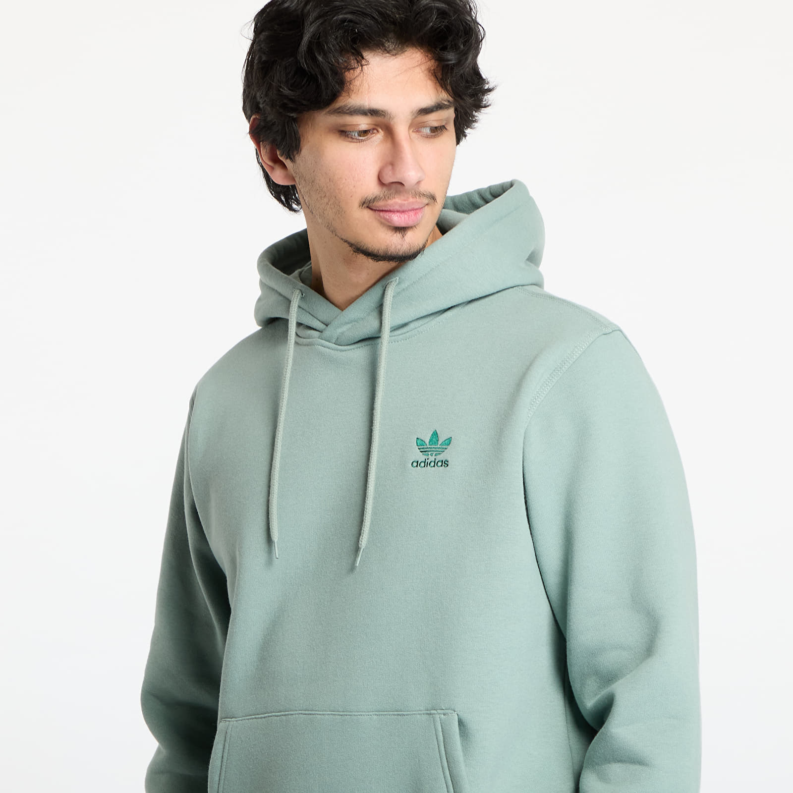 Bluzy adidas Trefoil Essentials Hoodie Silver Green