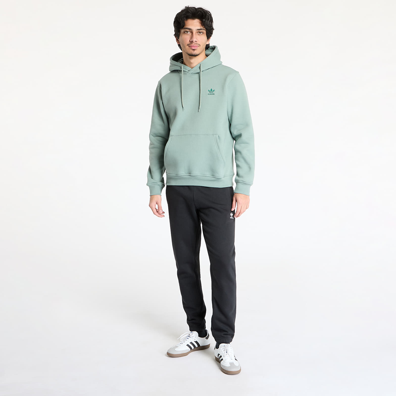 Bluzy adidas Trefoil Essentials Hoodie Silver Green