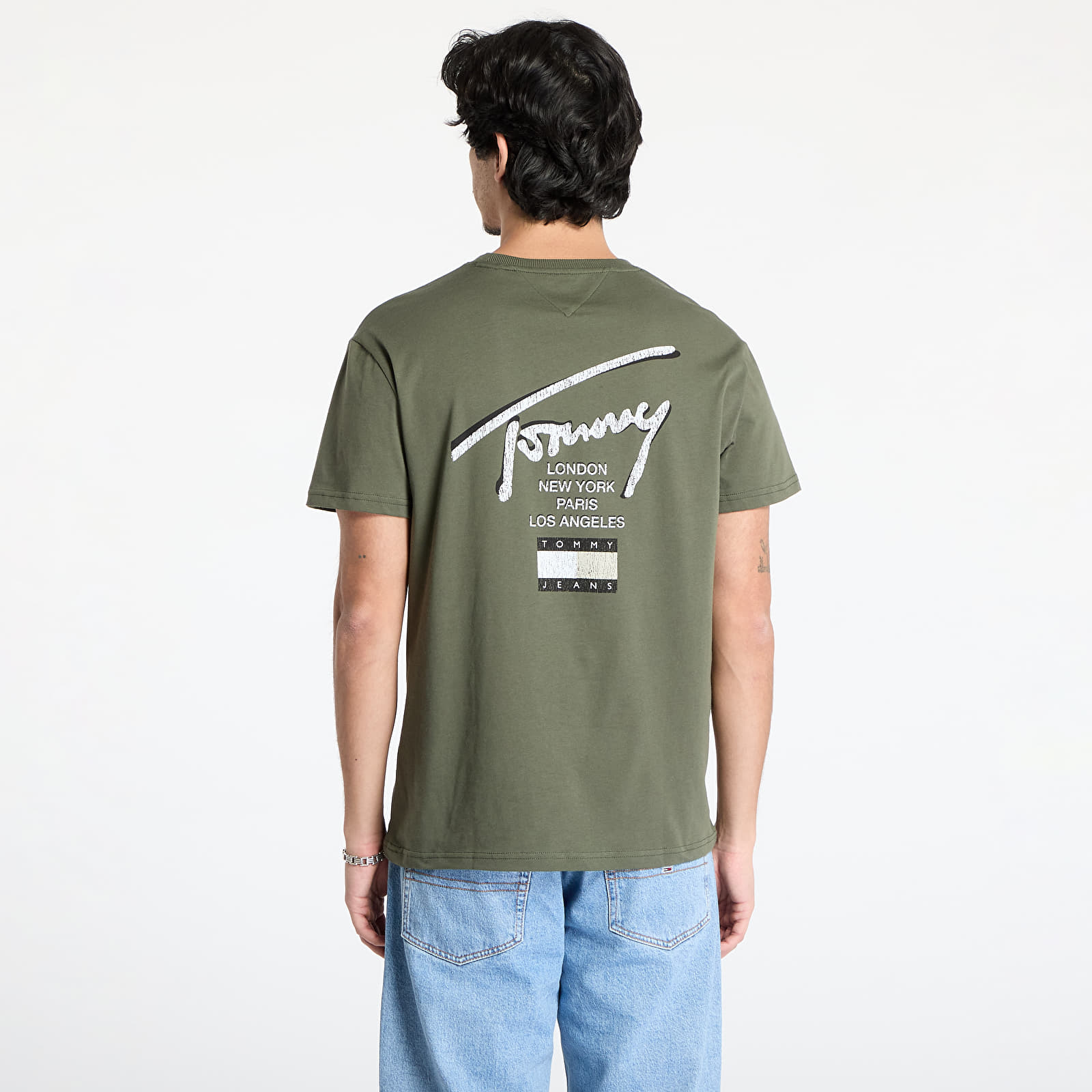 T-shirts Tommy Jeans Regular Tommy Signature Tee Green