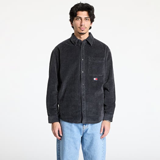 Košile Tommy Jeans Relaxed Chunky Cord Overshirt Gray