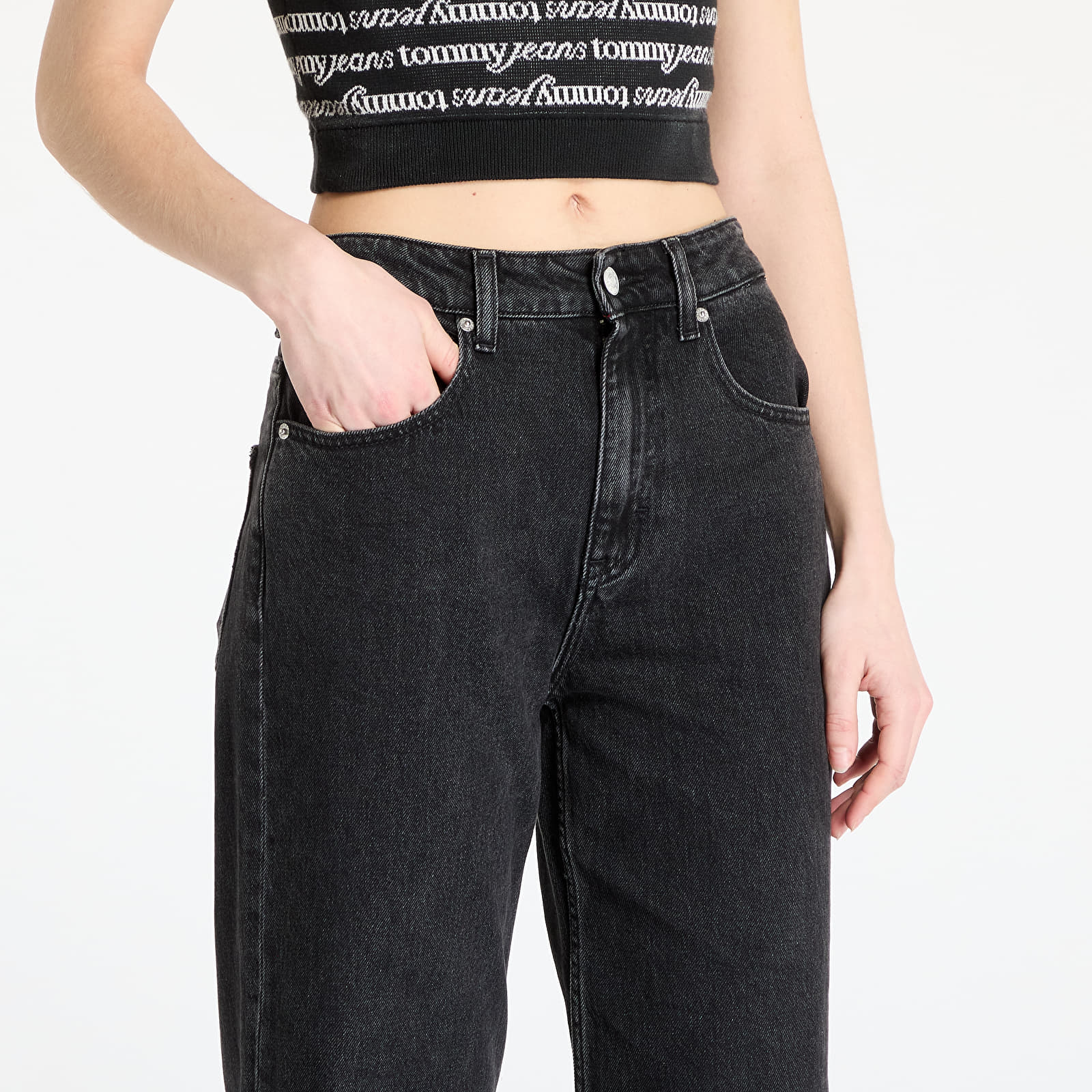 Jeans Tommy Jeans Mia Mid Rise Relaxed Straight Jeans Denim Black