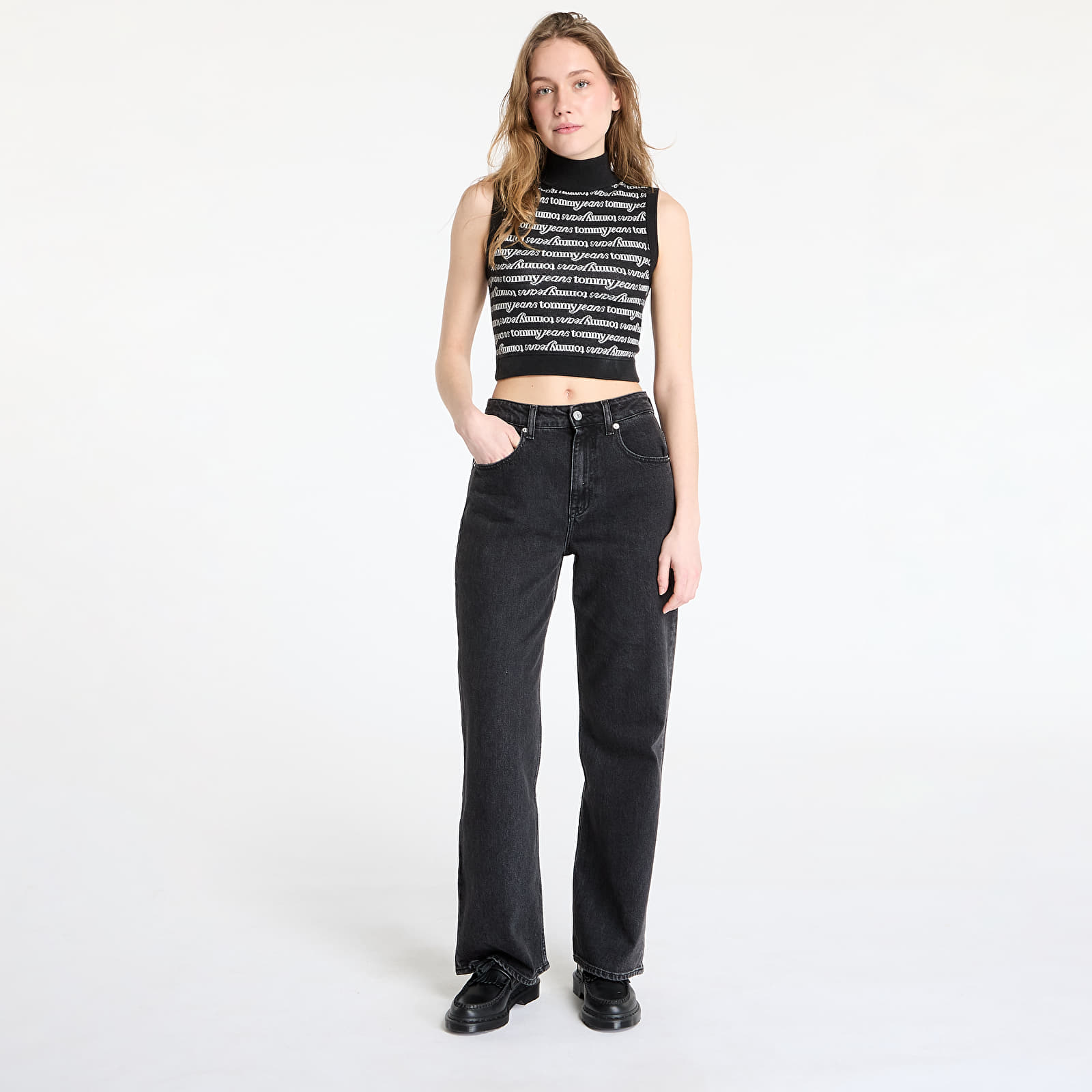 Jeans Tommy Jeans Mia Mid Rise Relaxed Straight Jeans Denim Black