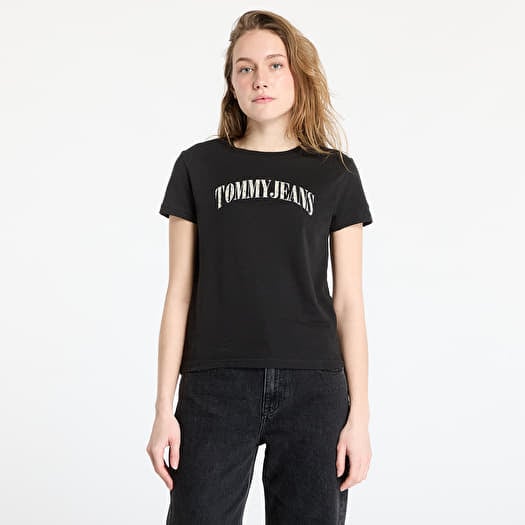 T-shirt Tommy Jeans Regular Floral Varsity Tee Black