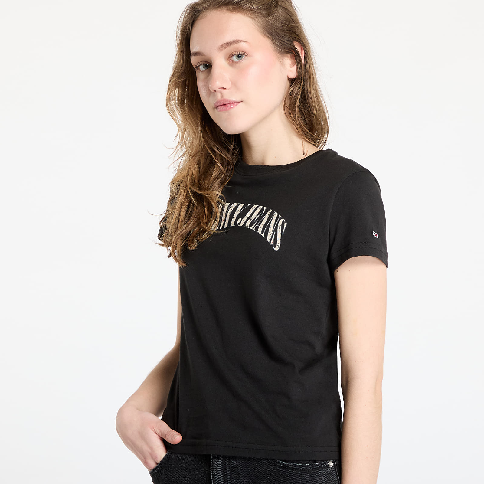 T-shirts Tommy Jeans Regular Floral Varsity Tee Black