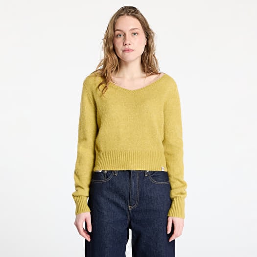 Sveter Calvin Klein Jeans Fluffy Yarn V-Neck Sweater Green