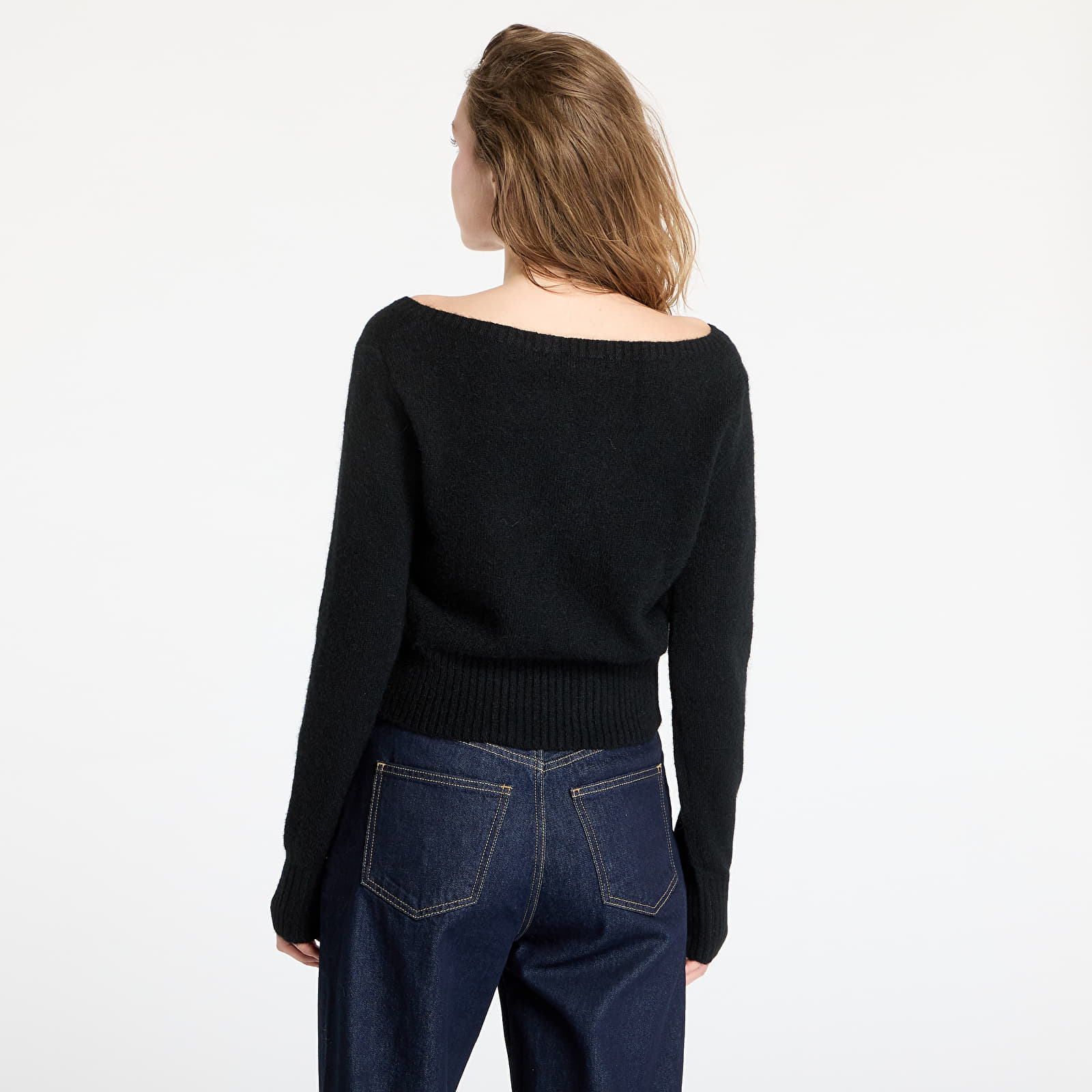 Camisolas Calvin Klein Jeans Fluffy Yarn V-Neck Sweater Black