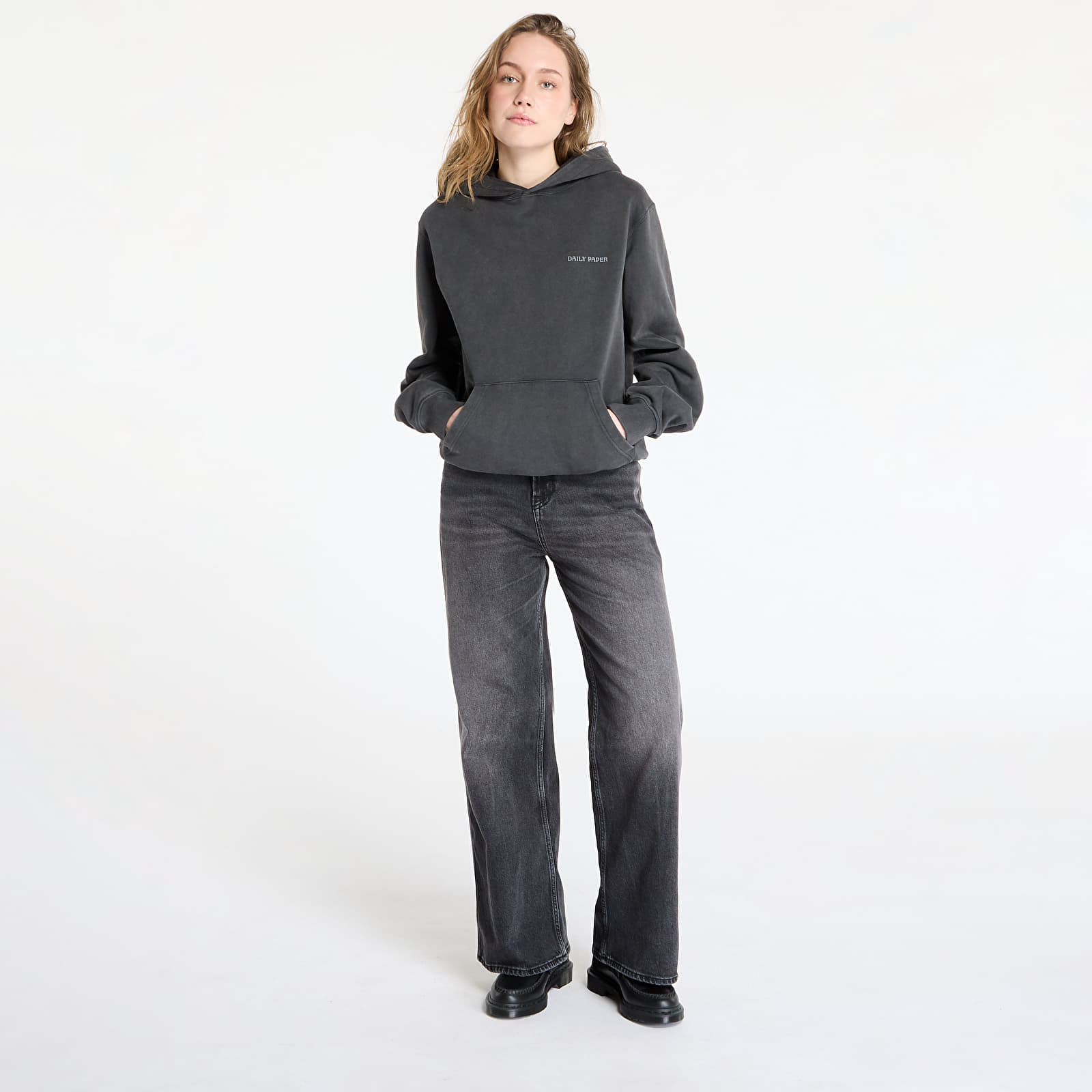Kapucnis pulóverek és pulcsik Daily Paper Senses Hoodie UNISEX Washed Black