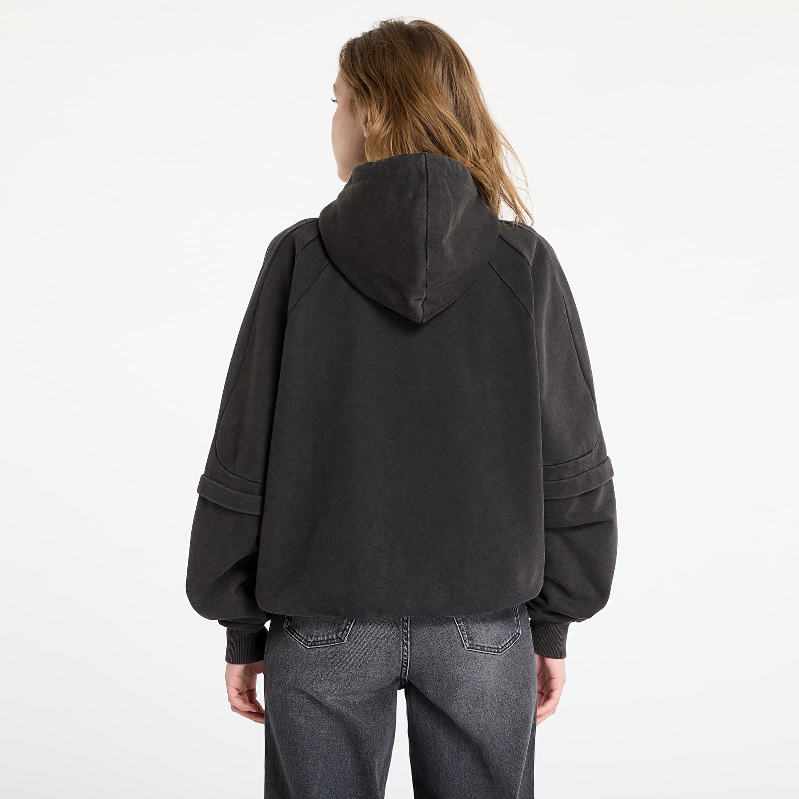 Bluzy Daily Paper Garment Wash Zip Up Hoodie UNISEX Black