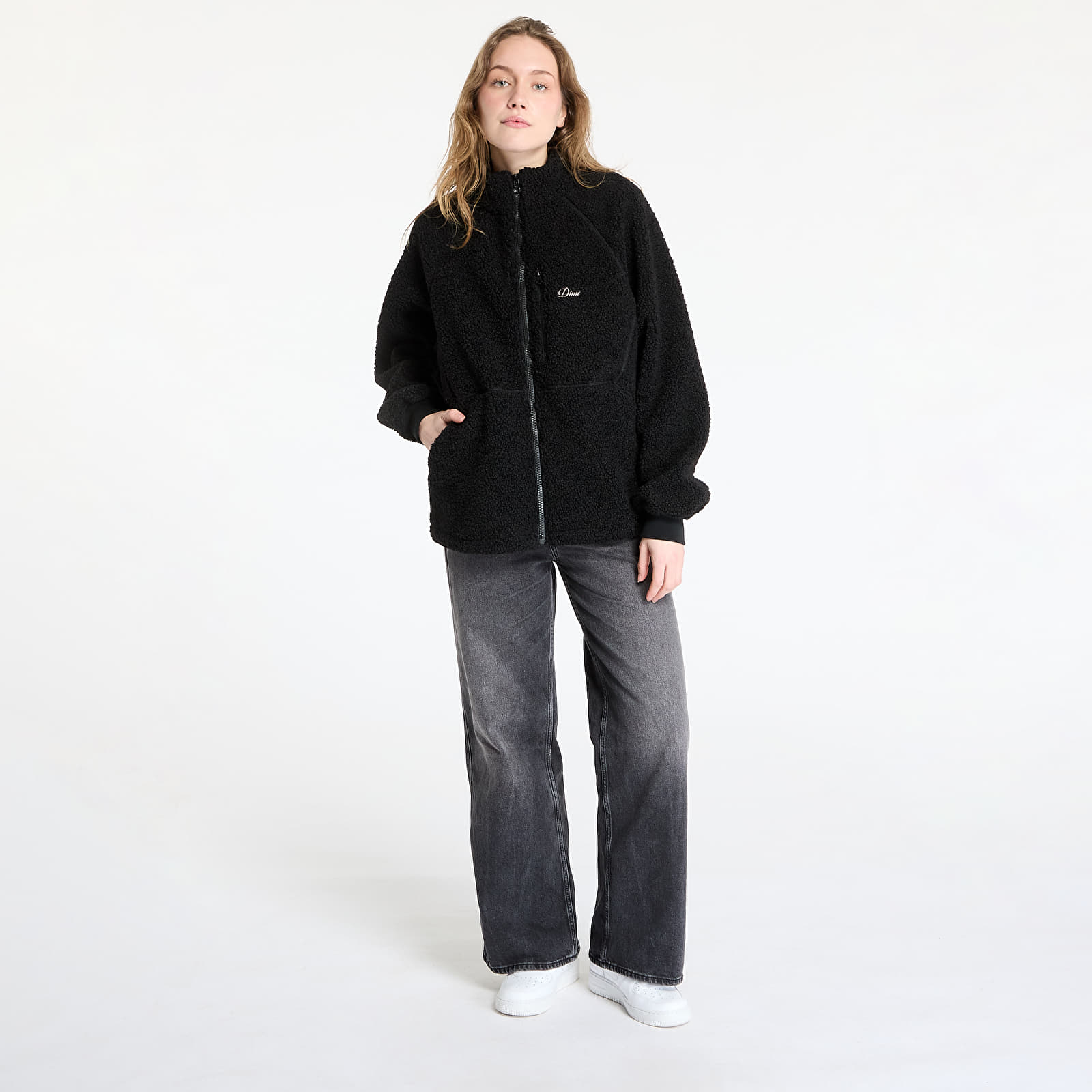 Jackets DIME Polar Fleece Sherpa Zip UNISEX Black