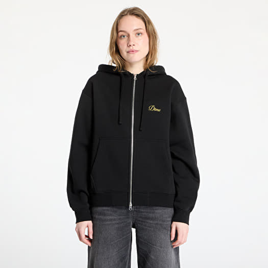 DIME Cursive Small Logo Zip-Hoodie UNISEX Black