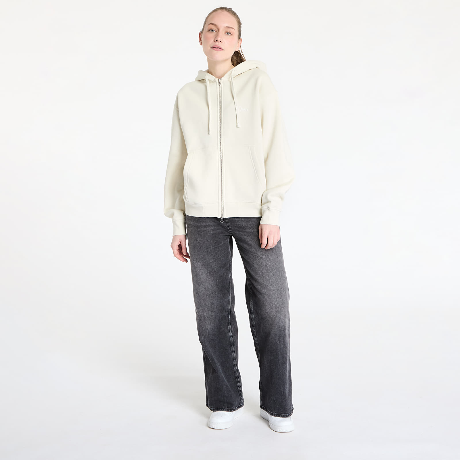 Kapucnis pulóverek és pulcsik DIME Cursive Small Logo Zip-Hoodie UNISEX Natural