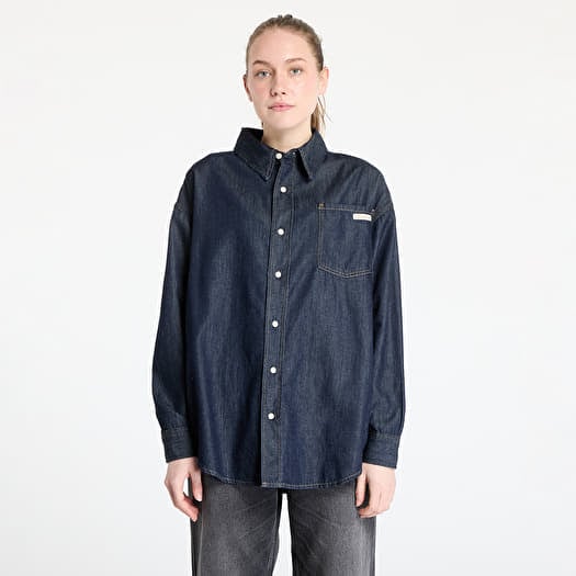 Košile Calvin Klein Jeans Oversized Long Sleeve Denim Shirt Denim